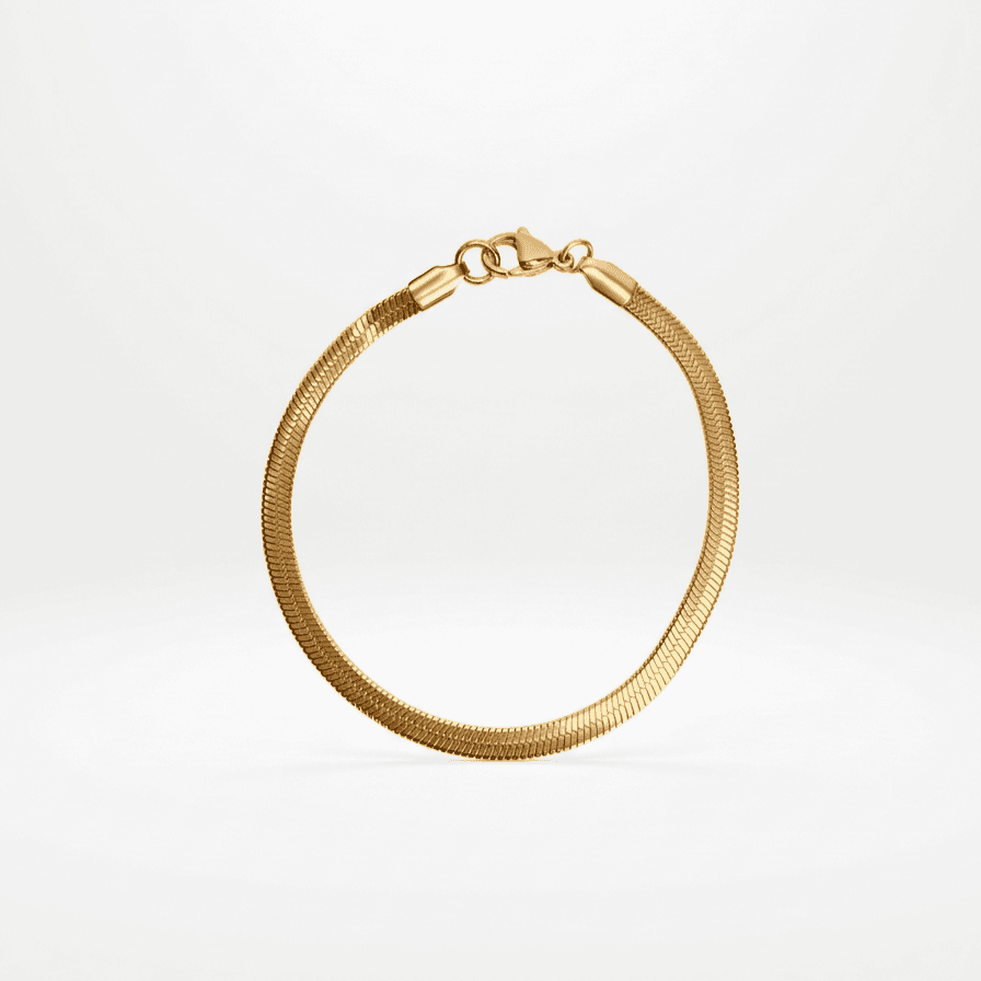 Pulsera plana dorada - Vista 1