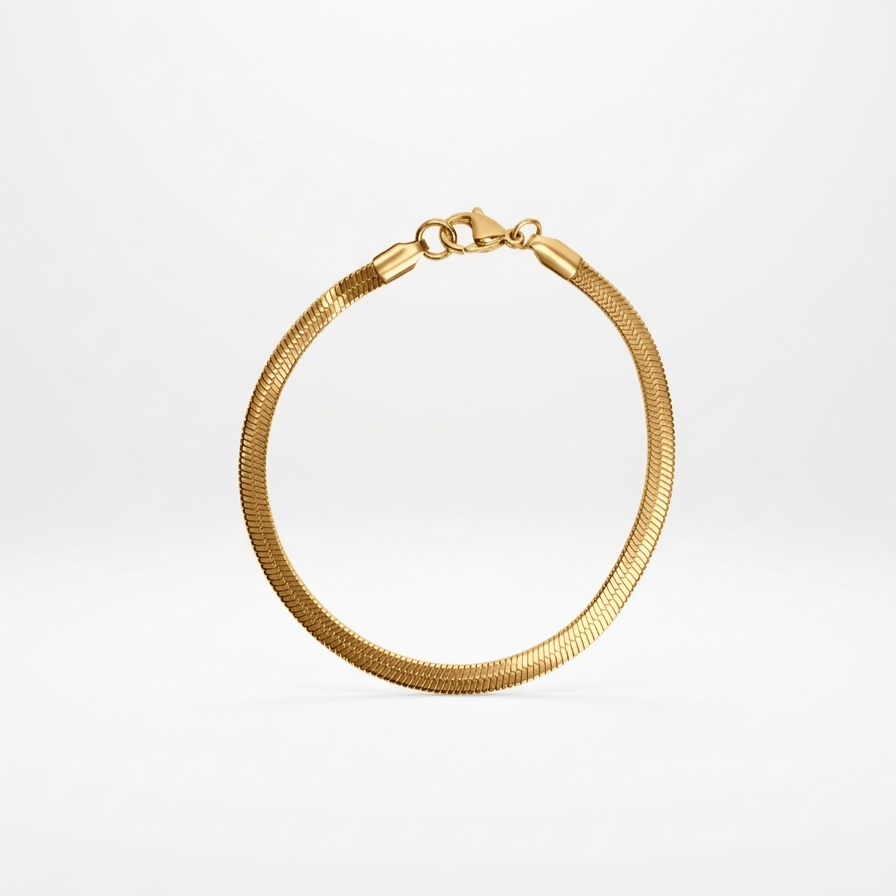 Pulsera plana dorada - Vista 1