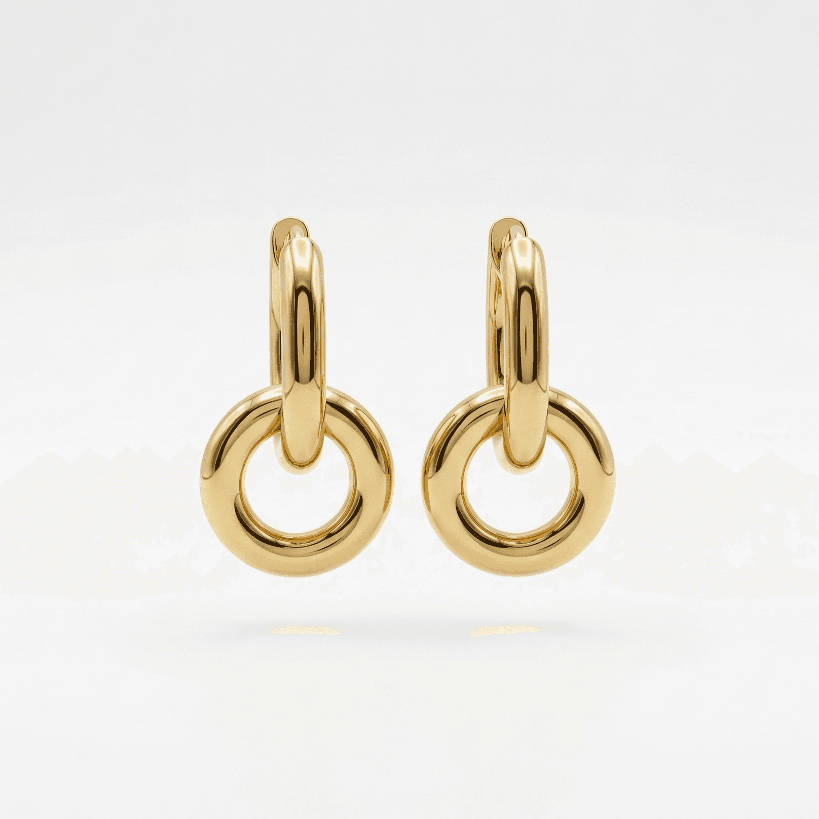 Aretes Doble Aro Dorado - Vista 1