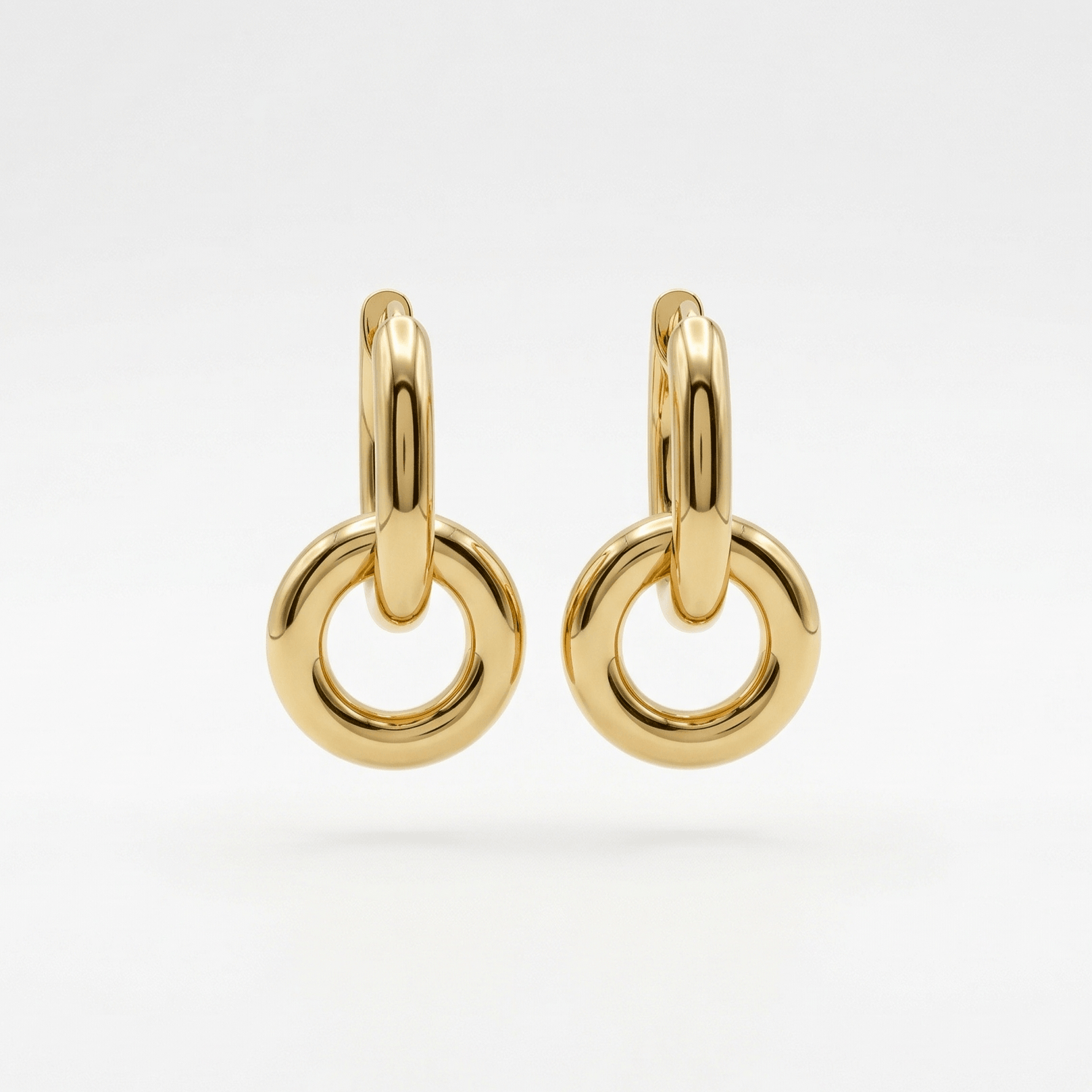 Aretes Doble Aro Dorado - Vista 1