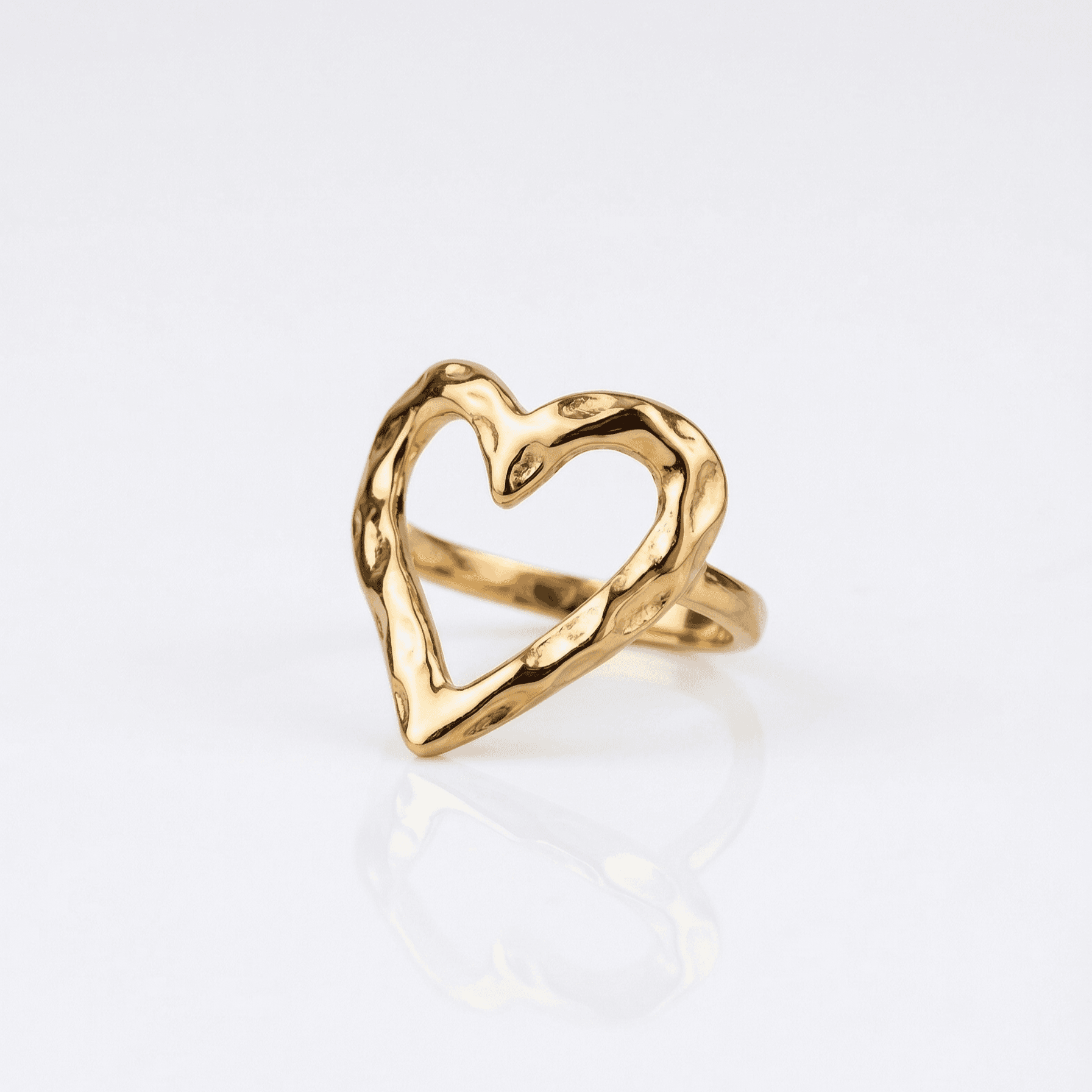 Anillo Corazón Orgánico Dorado - Vista 2