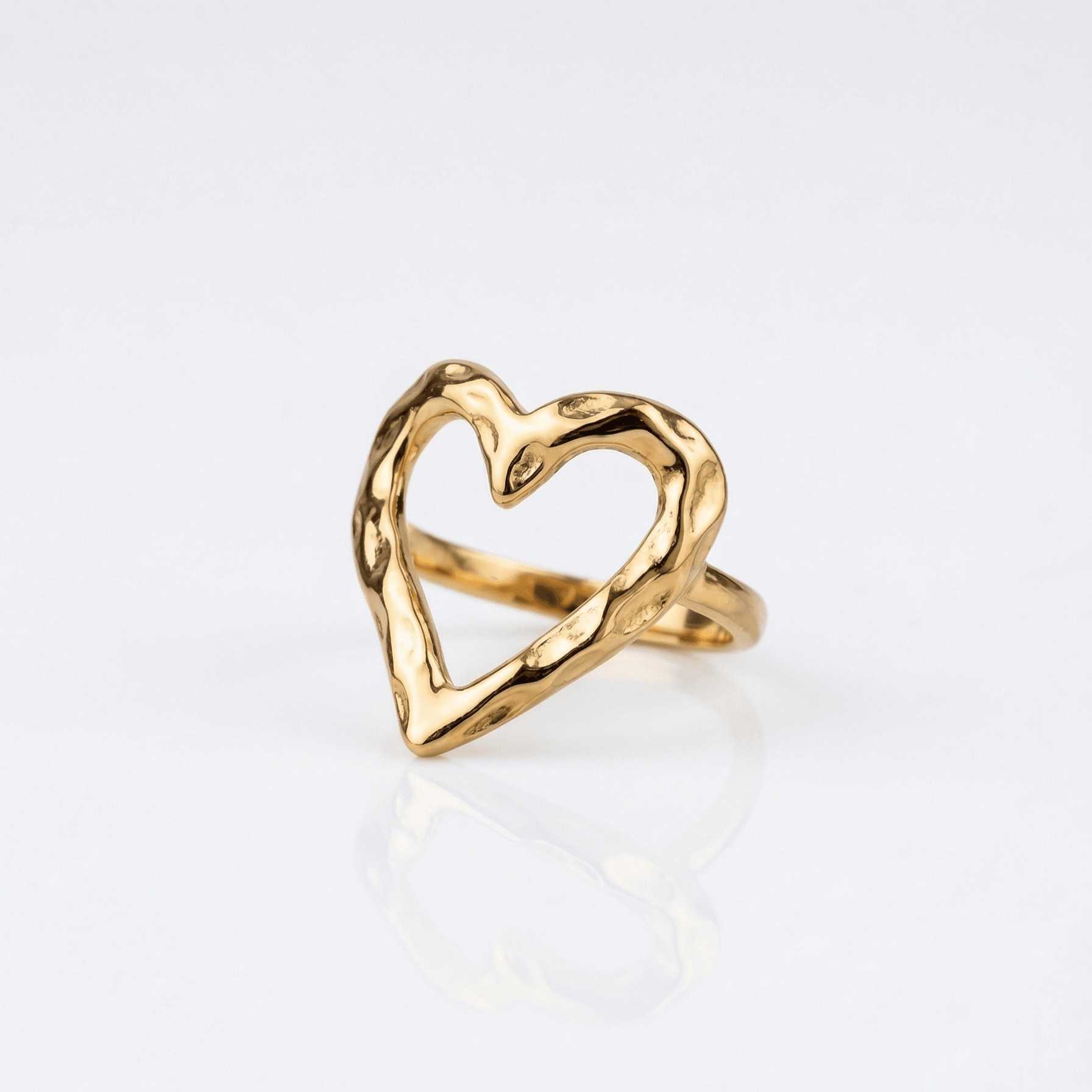 Anillo Corazón Orgánico Dorado - Vista 2