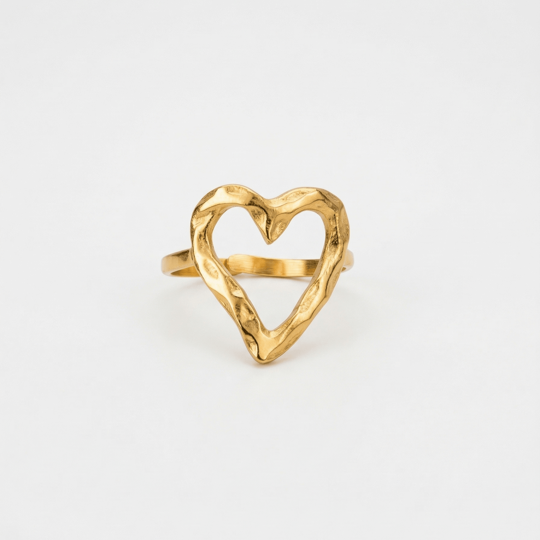 Anillo Corazón Orgánico Dorado - Vista 3