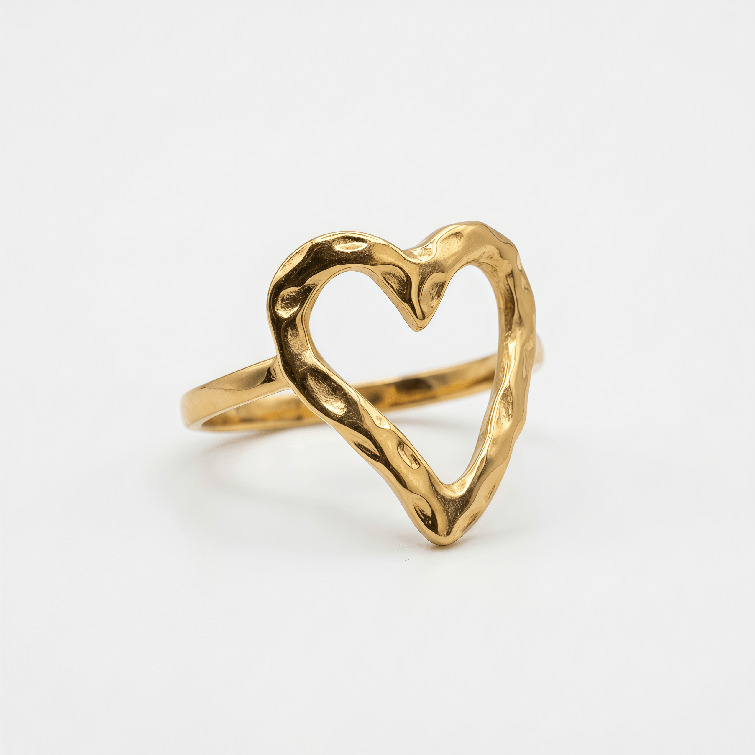 Anillo Corazón Orgánico Dorado - Vista 1
