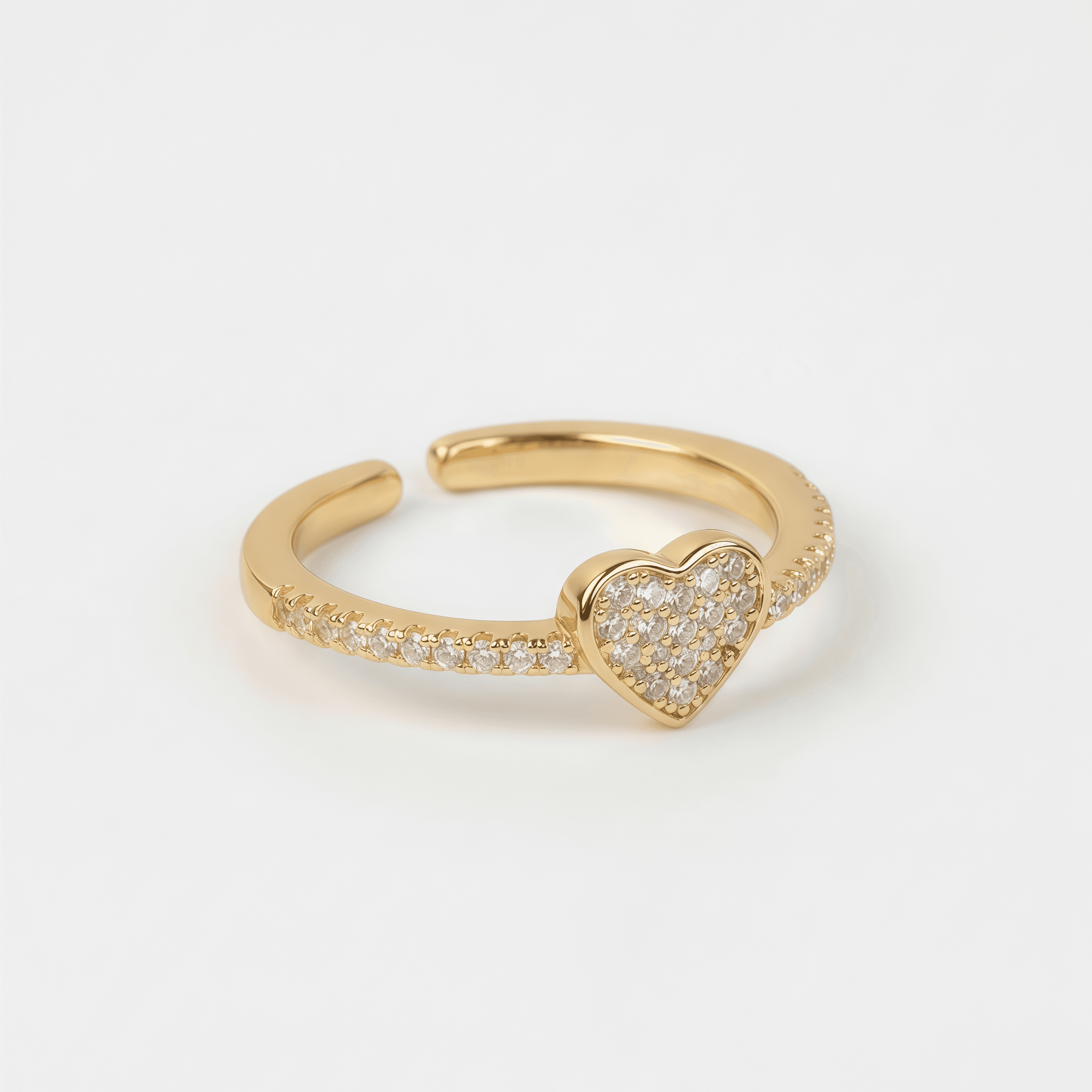 Anillo Corazón Circones Dorado