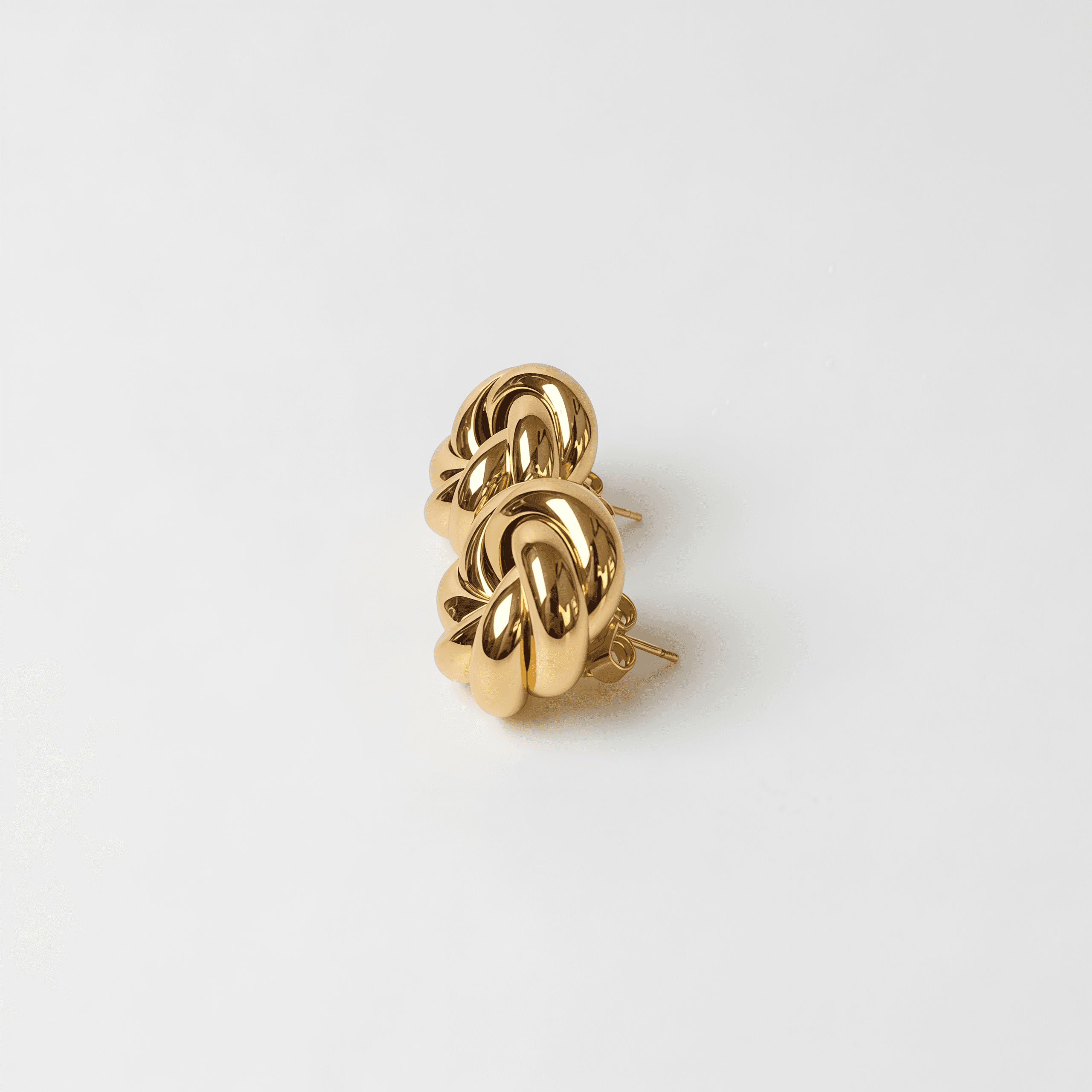 Aretes Nudo Dorado - Vista 3