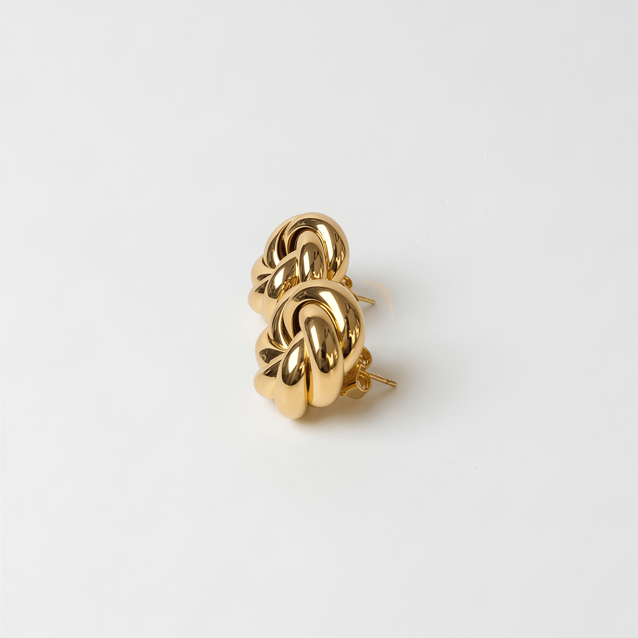 Aretes Nudo Dorado - Vista 3