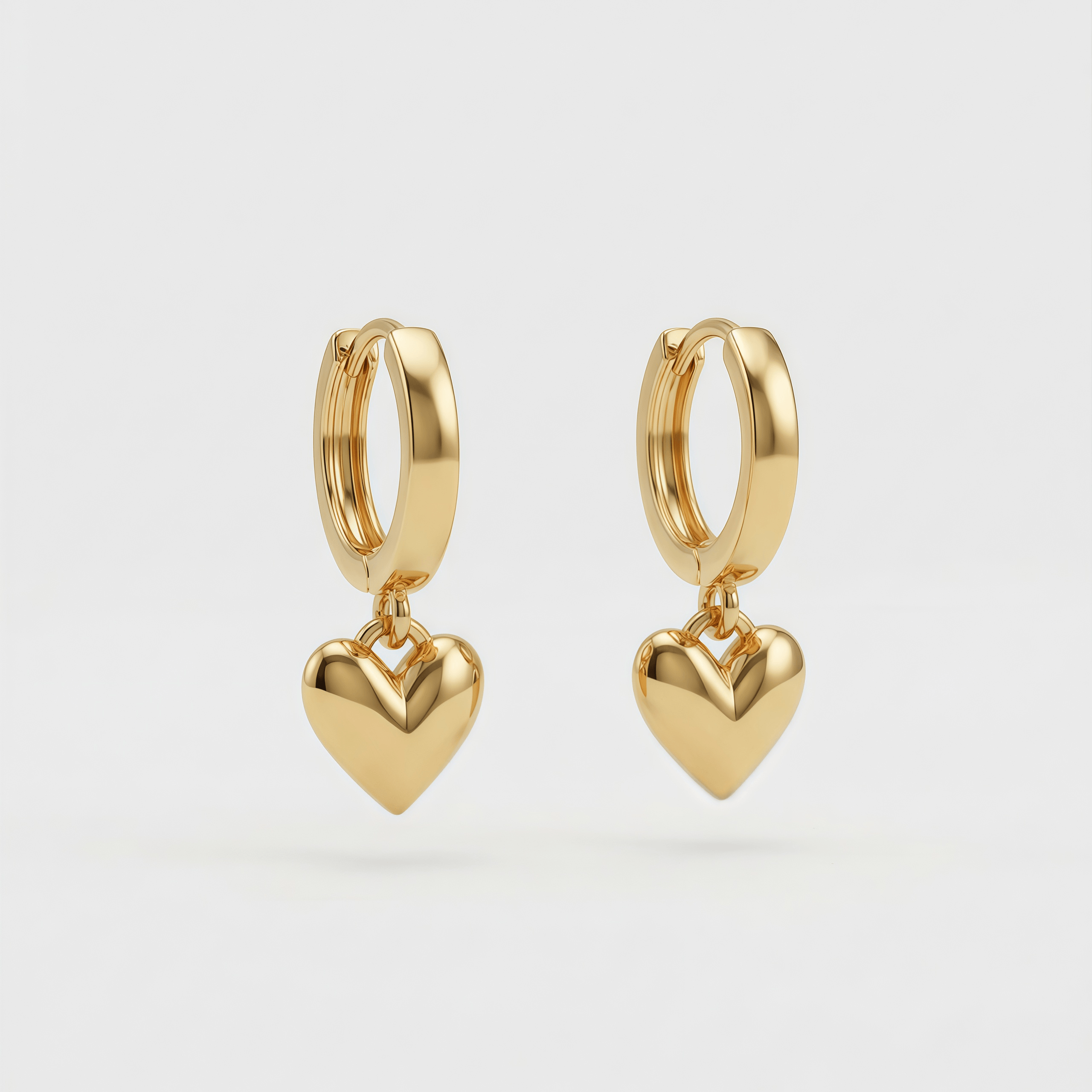 Aretes Argolla Corazón Dorado - Vista 1