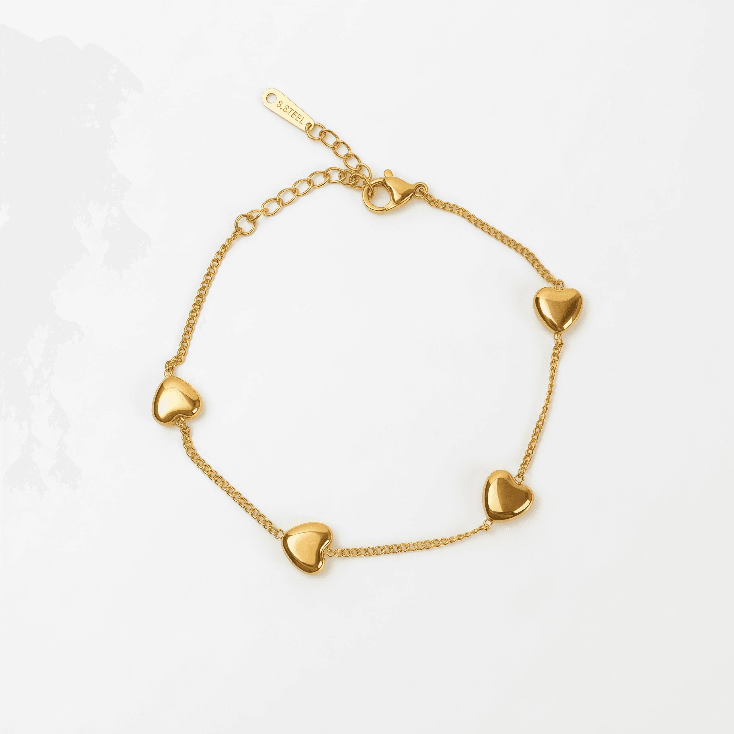 Pulsera Cuatro Corazones Dorada - Vista 1