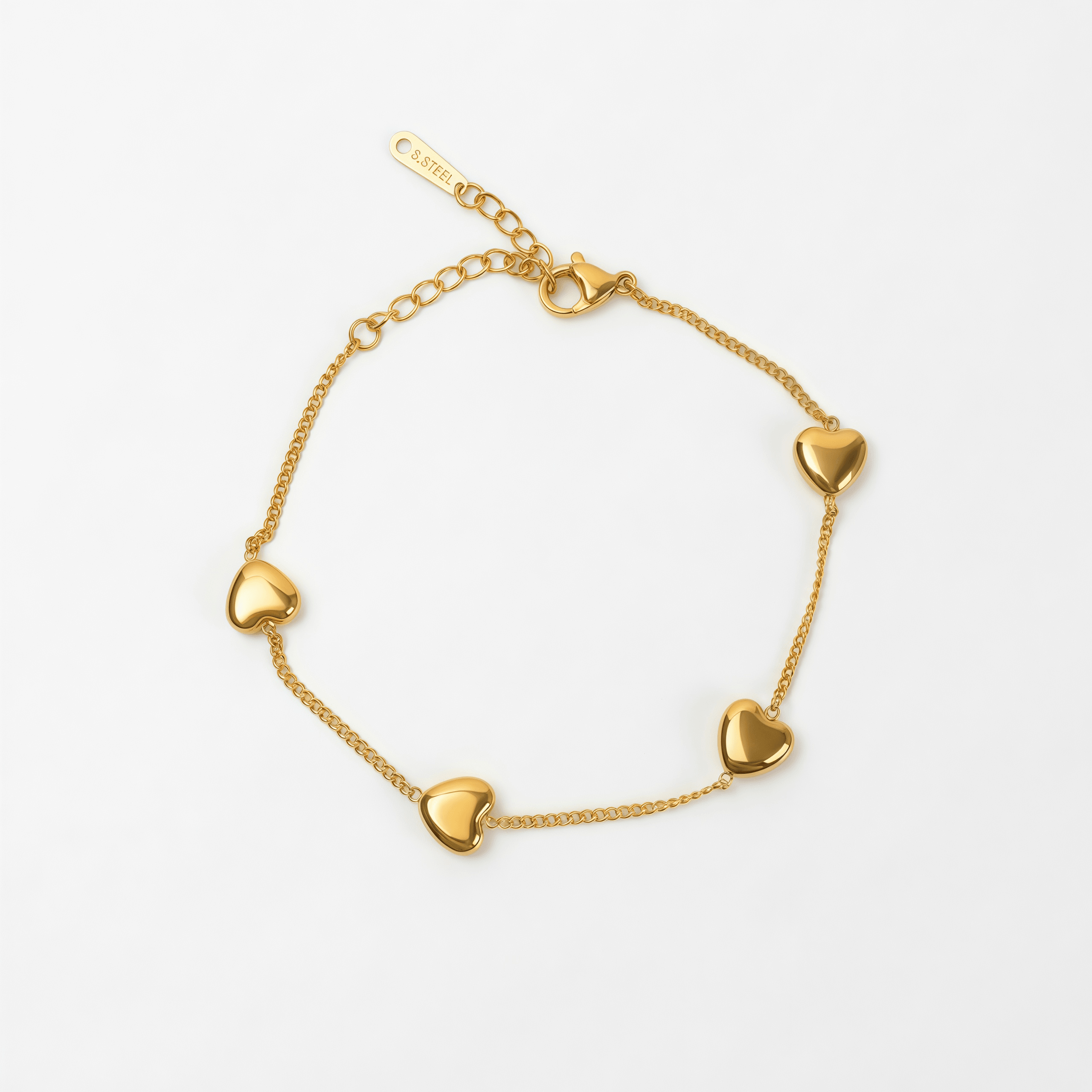 Pulsera Cuatro Corazones Dorada - Vista 1