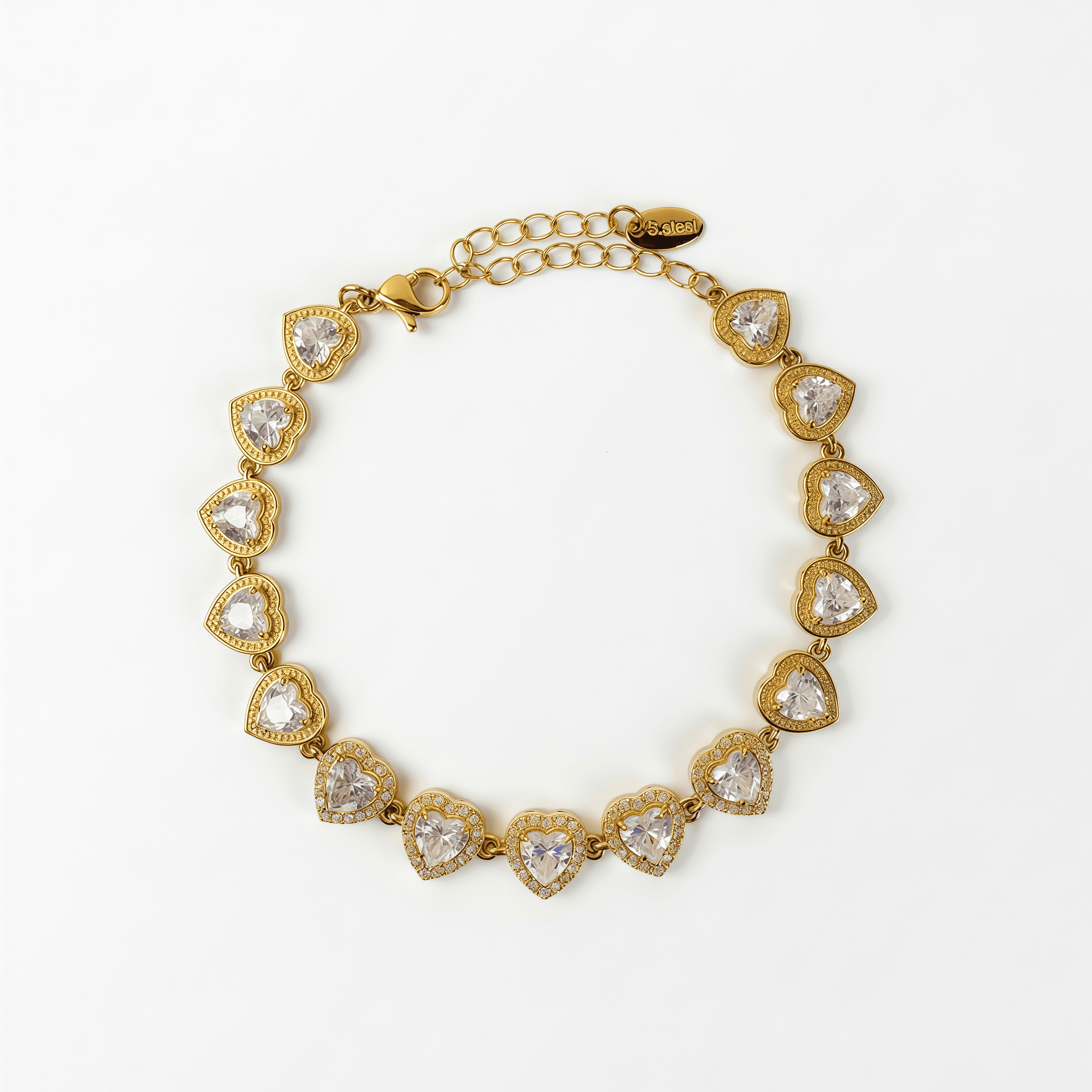 Pulsera Corazones Glam/ dorada - Vista 1