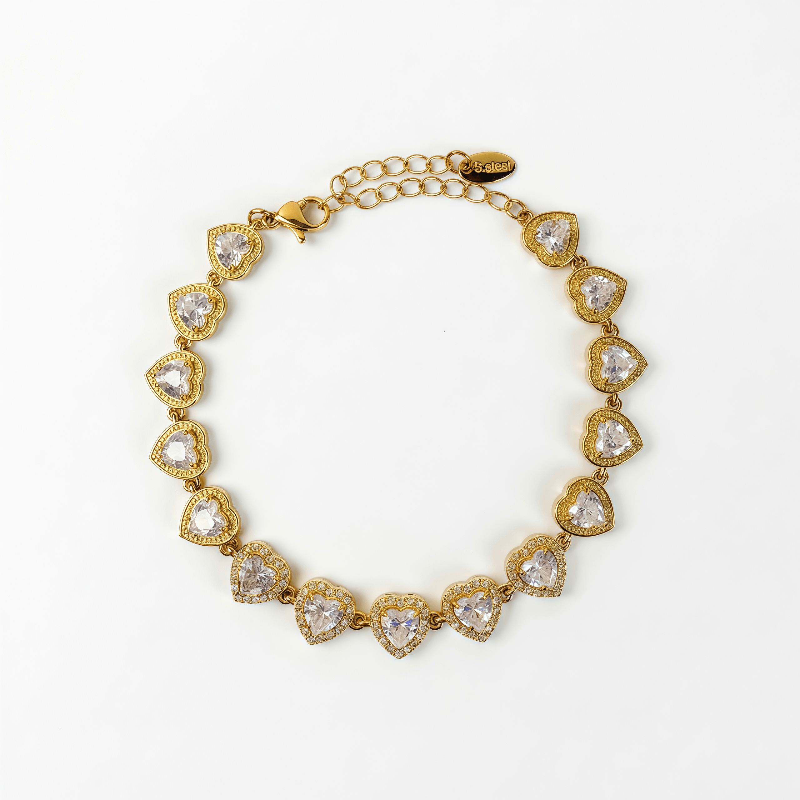 Pulsera Corazones Glam/ dorada - Vista 1