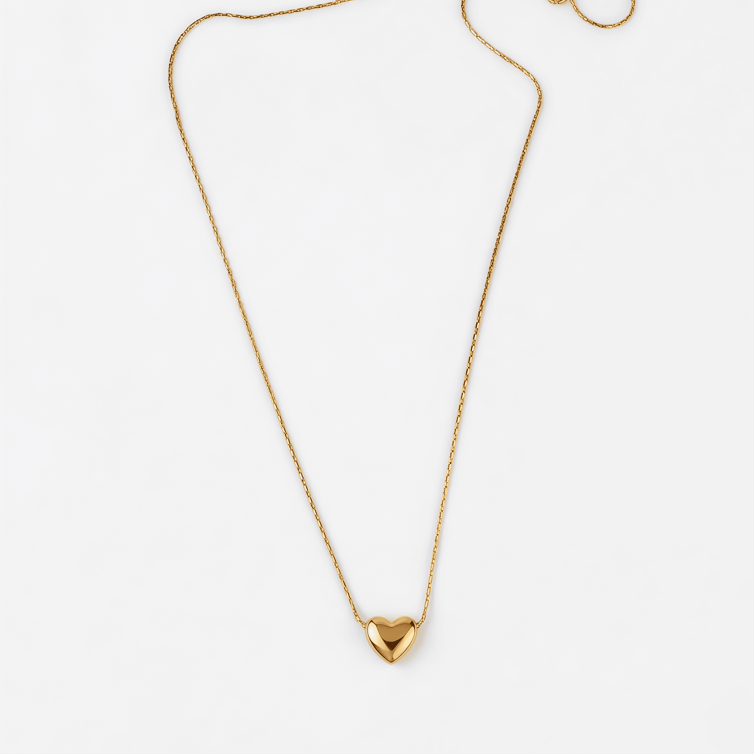 Set Collar + Aretes corazón Dorado - Vista 2