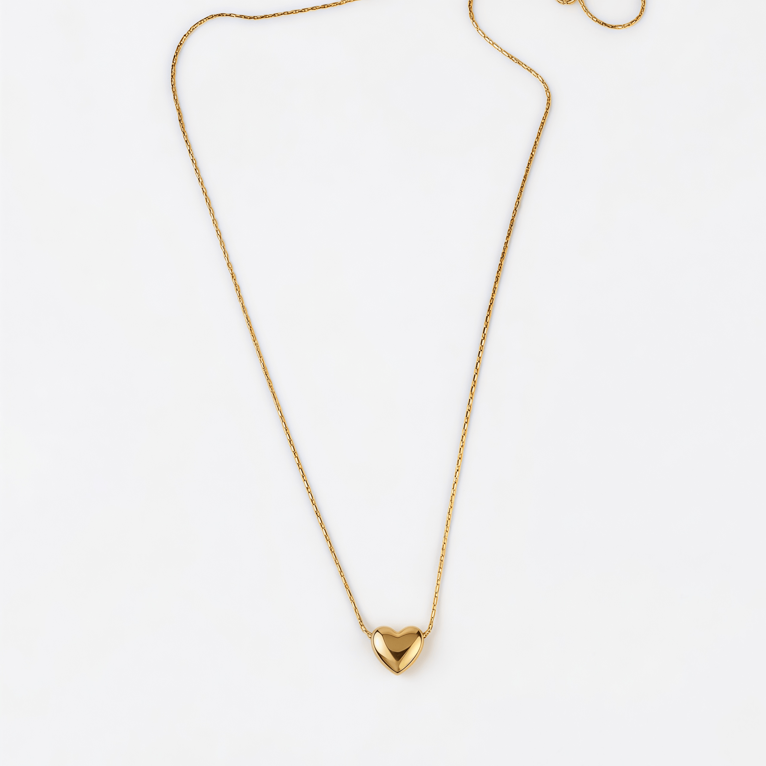 Set Collar + Aretes corazón Dorado - Vista 2