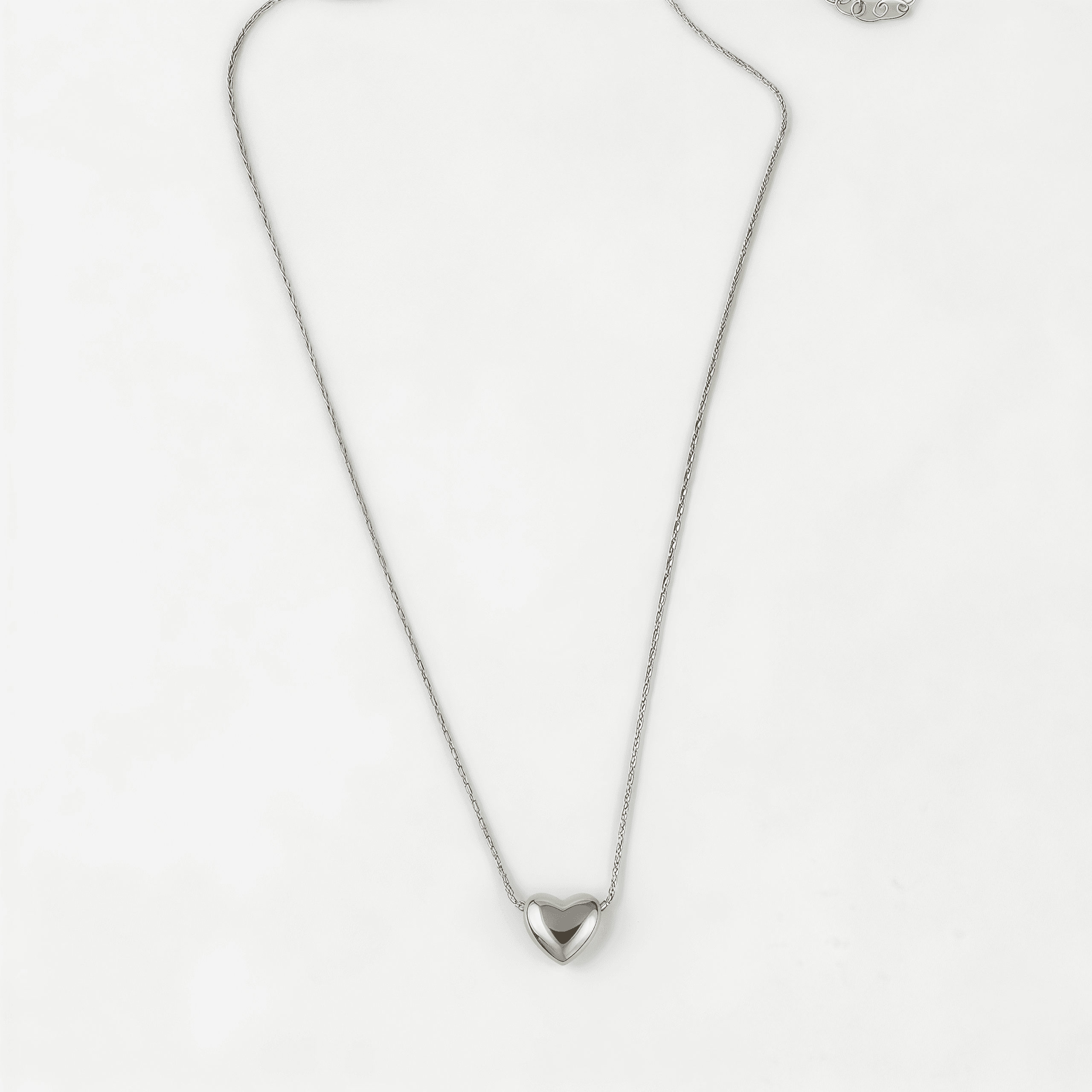 Set Collar + Aretes corazón Plateado - Vista 2
