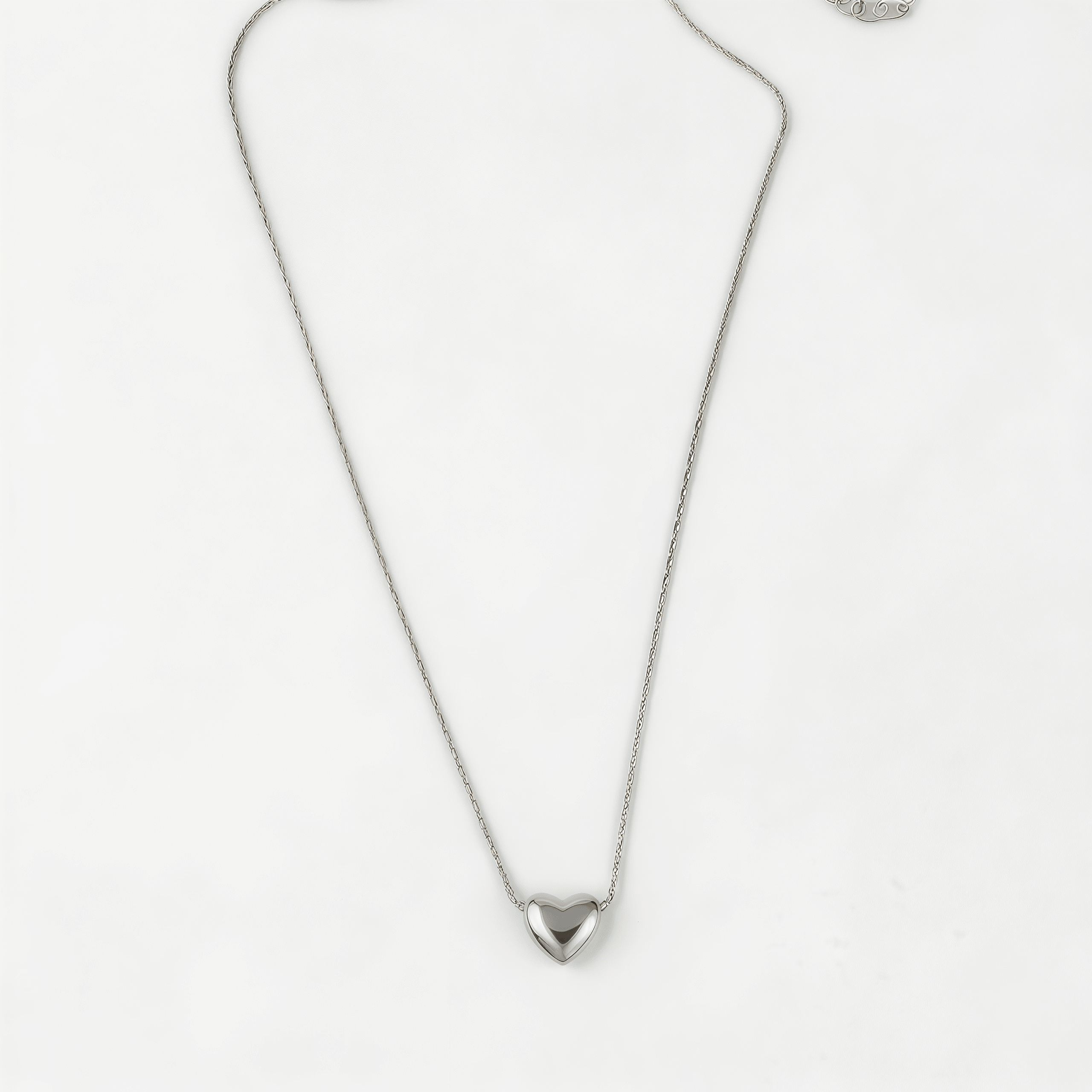 Set Collar + Aretes corazón Plateado - Vista 2