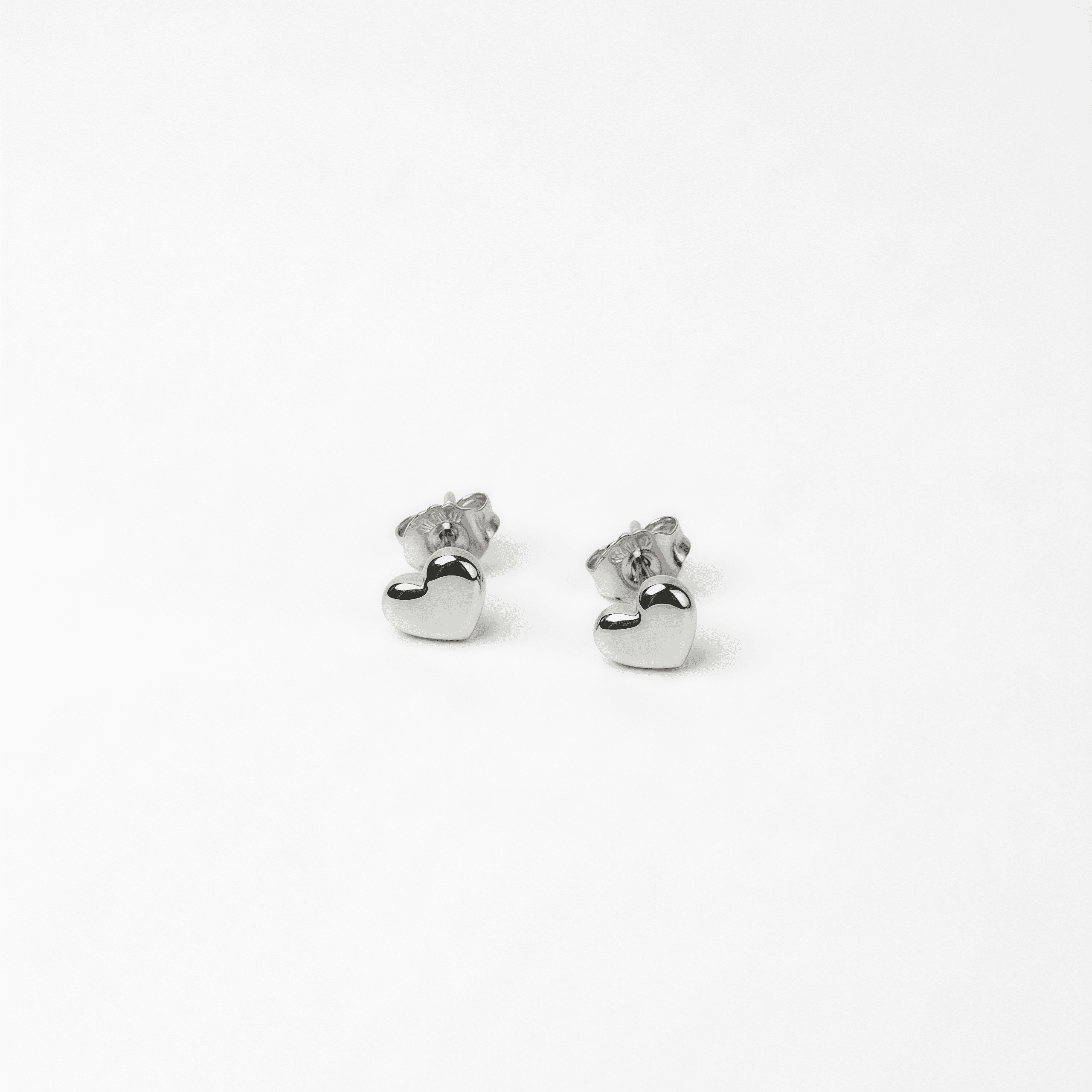 Set Collar + Aretes corazón Plateado - Vista 3