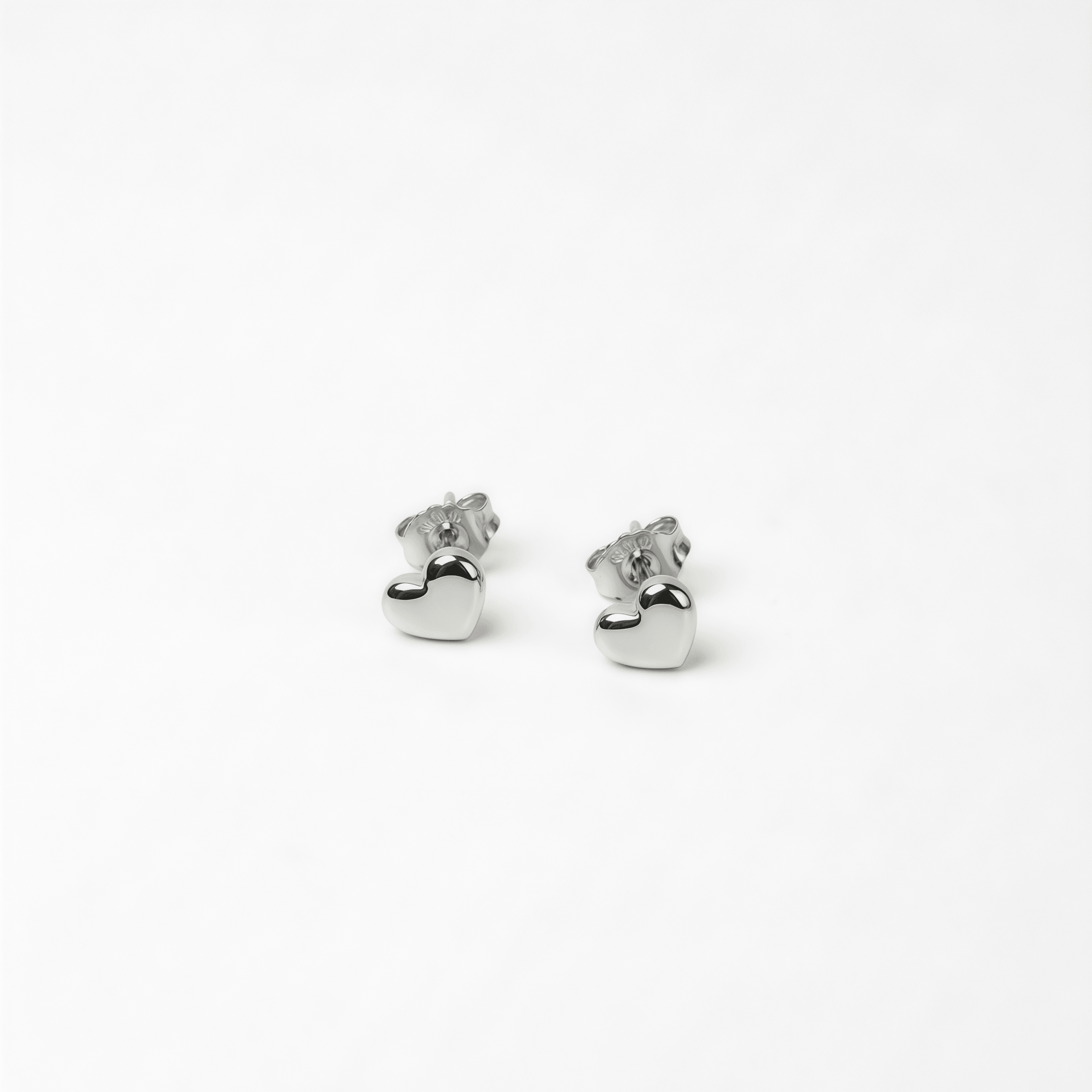 Set Collar + Aretes corazón Plateado - Vista 3