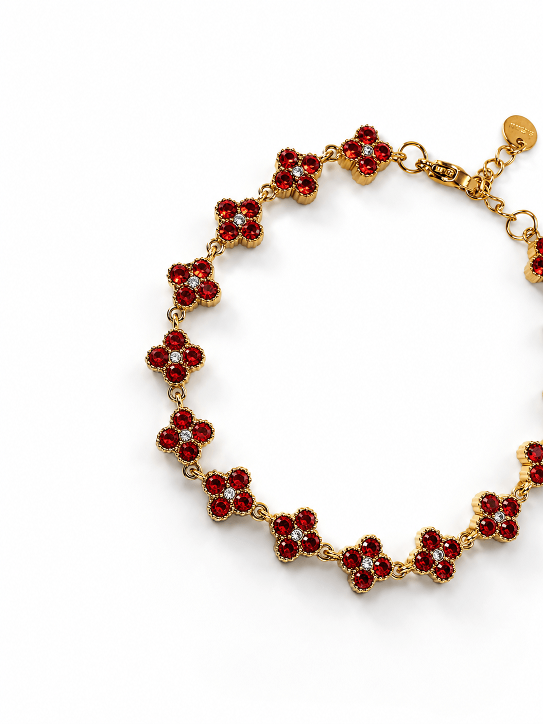Pulsera Trébol de Cristal Roja - Vista 2