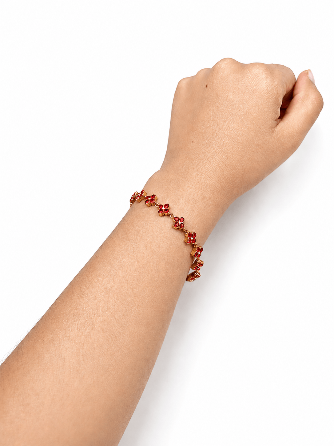 Pulsera Trébol de Cristal Roja - Vista 3