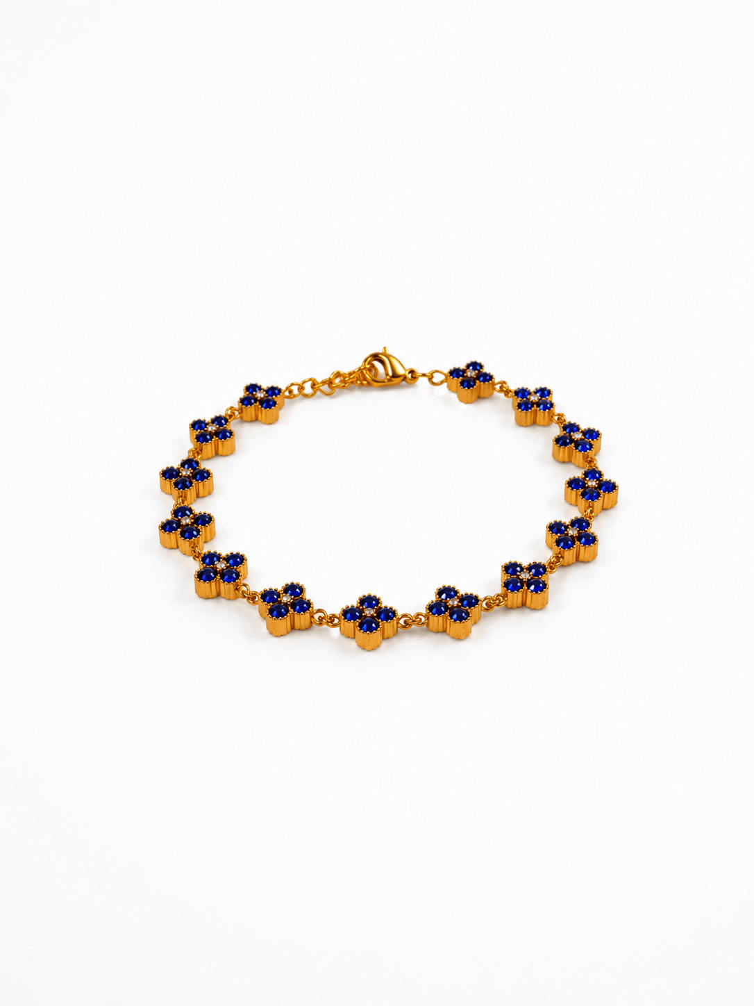 Pulsera Trébol de Cristal Azul - Vista 2