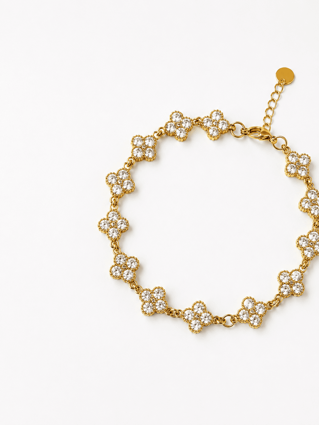Pulsera Trébol de Cristal Blanco - Vista 3