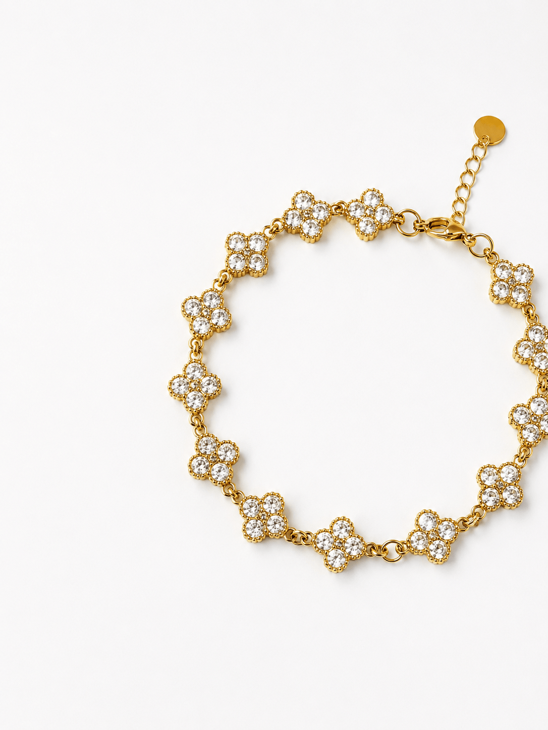 Pulsera Trébol de Cristal Blanco - Vista 3